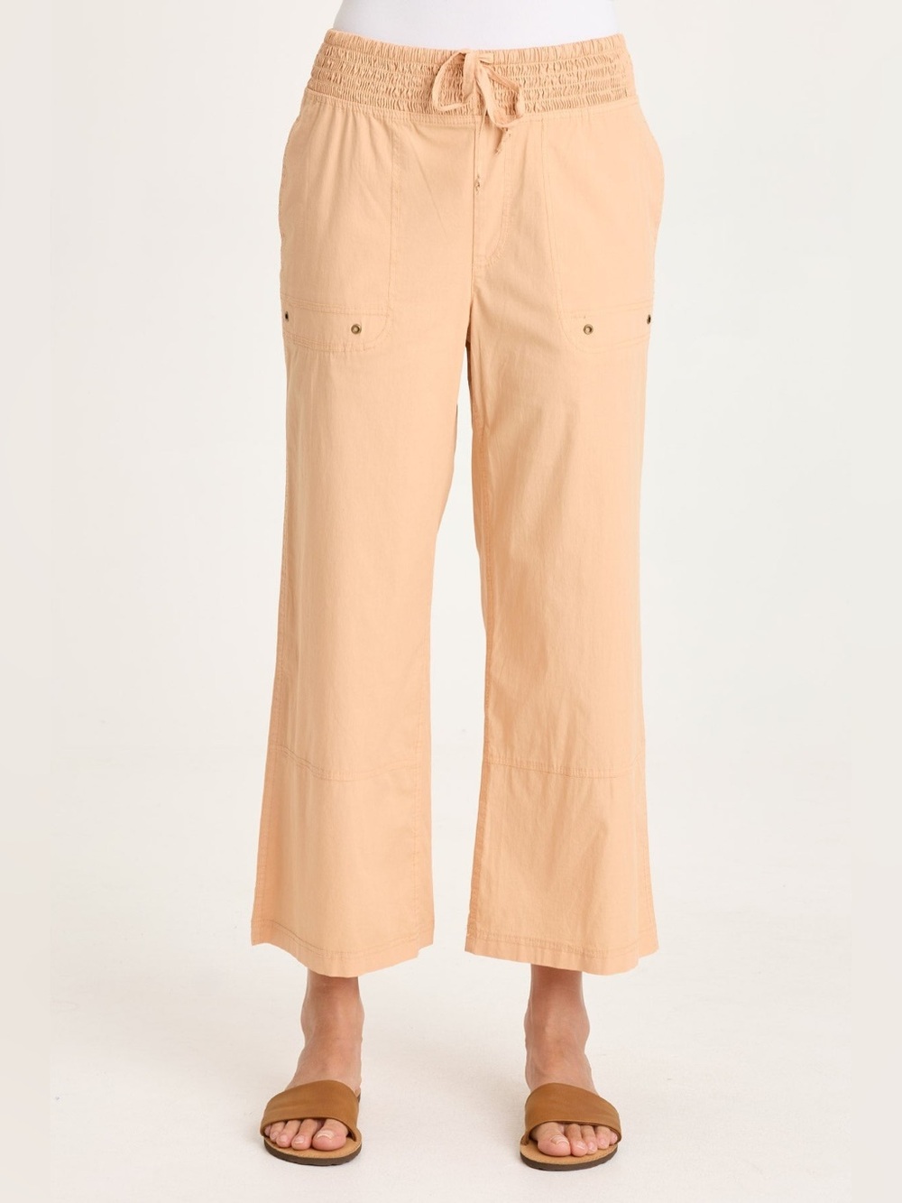 XCVI Artus Poplin Smocked Waist Crop Pants